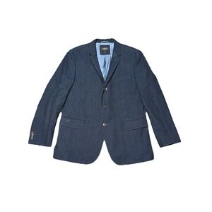 Rodd‎ And Gunn Wool Blazer Sports Fit Size XL Navy Blue Woven In Italy Preppy